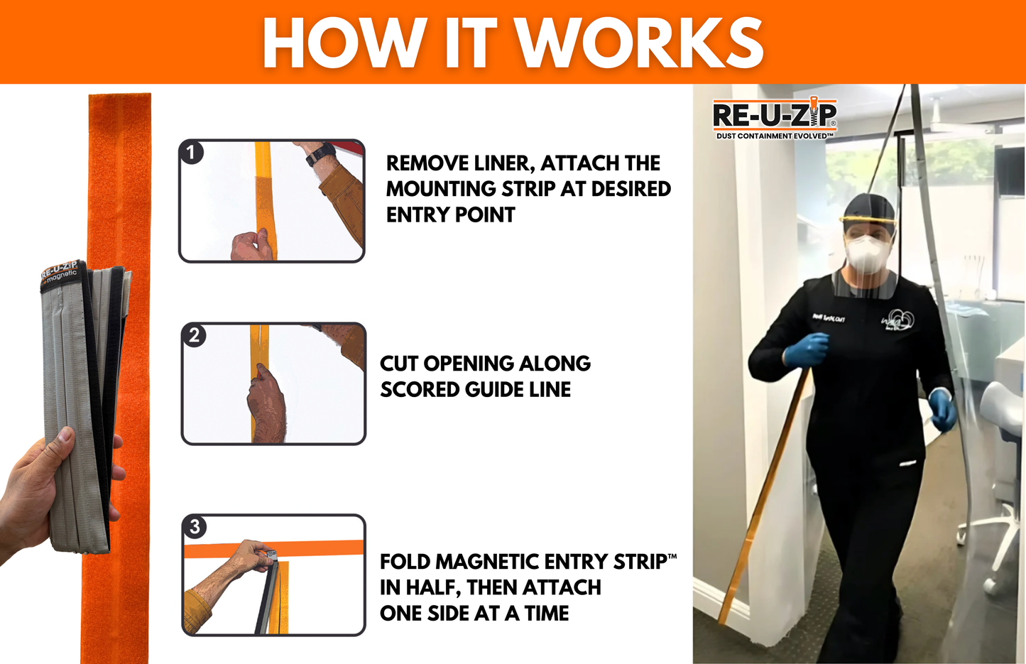 RE-U-ZIP® SELF-CLOSING MAGNETIC ENTRY STRIP™ | PRO BUNDLE