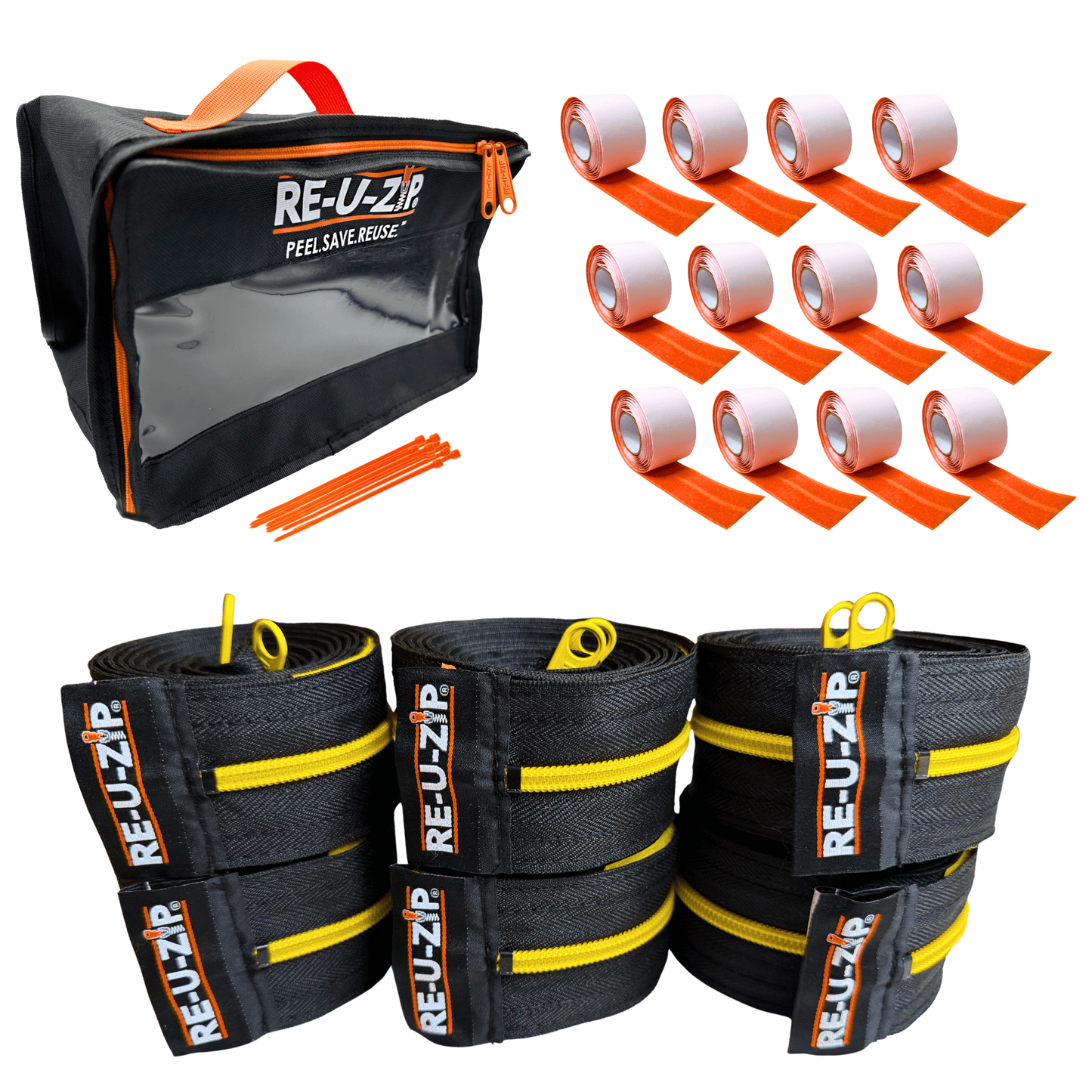 RE-U-ZIP® | DUST CONTAINMENT EVOLVED™ Construction YELLOW RE-U-ZIP® FAIL-SAFE™ REUSABLE DUST BARRIER ZIPPER | PRO BUNDLE