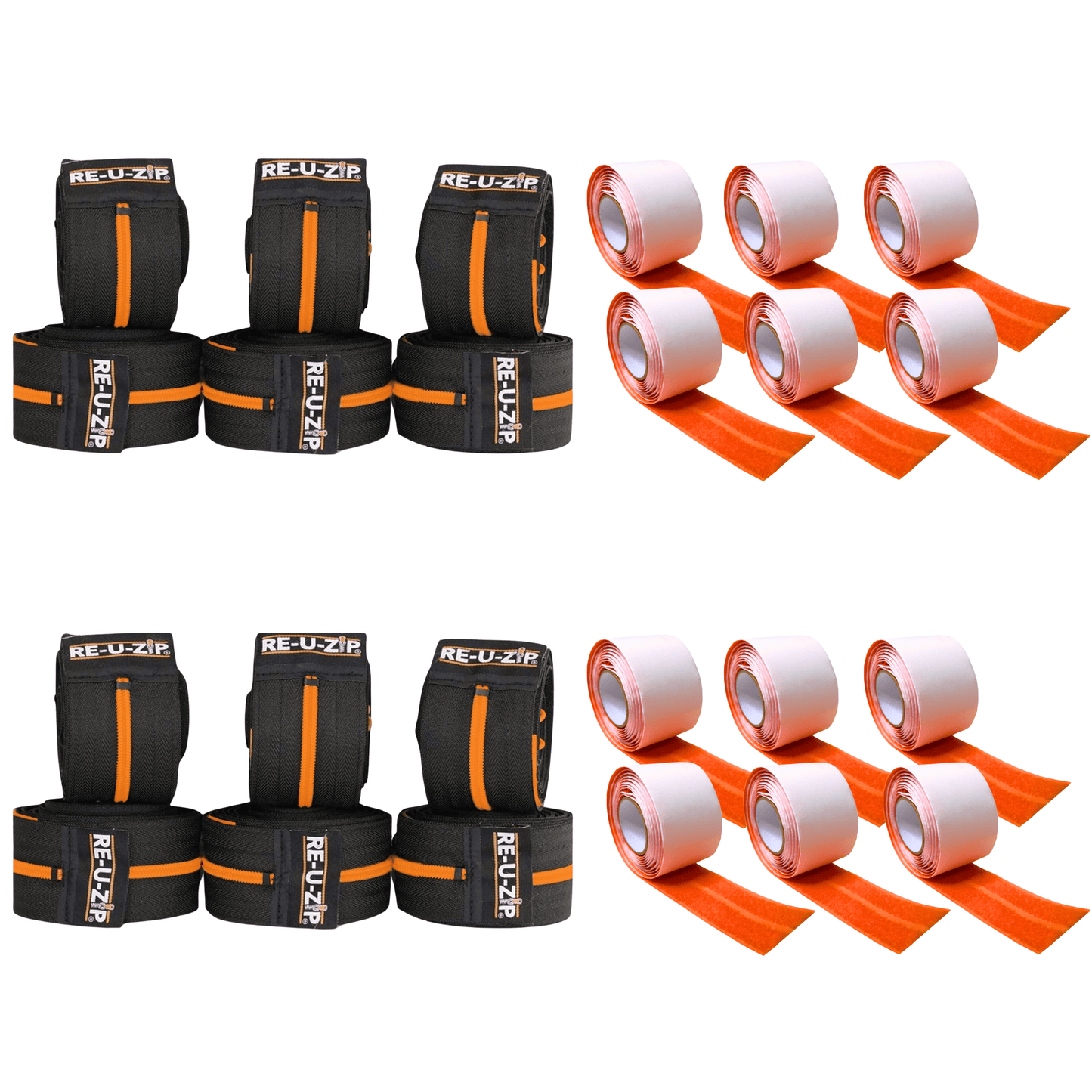 RE-U-ZIP INNOVATIVE DUST BARRIER SOLUTIONS Construction Orange RE-U-ZIP® REUSABLE DUST BARRIER ZIPPER | 12-PACK
