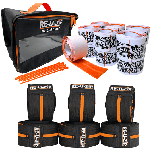 RE-U-ZIP INNOVATIVE DUST BARRIER SOLUTIONS Construction ORANGE RE-U-ZIP® REUSABLE DUST BARRIER ZIPPER | PRO BUNDLE