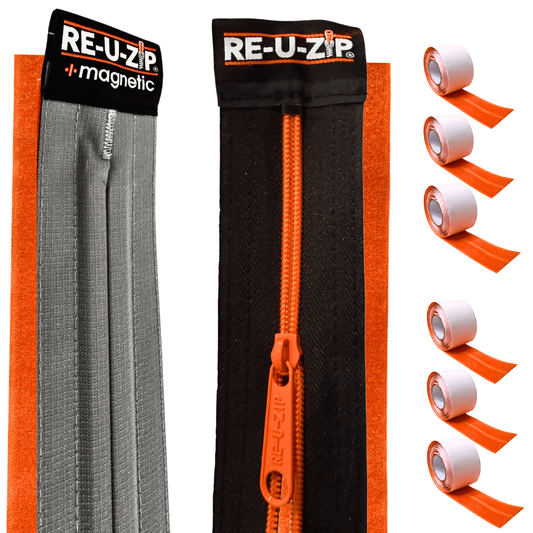 RE-U-ZIP INNOVATIVE DUST BARRIER SOLUTIONS Construction RE-U-ZIP® MAGNETIC ENTRY STRIP™ + DUST BARRIER ZIPPER | STARTER KIT