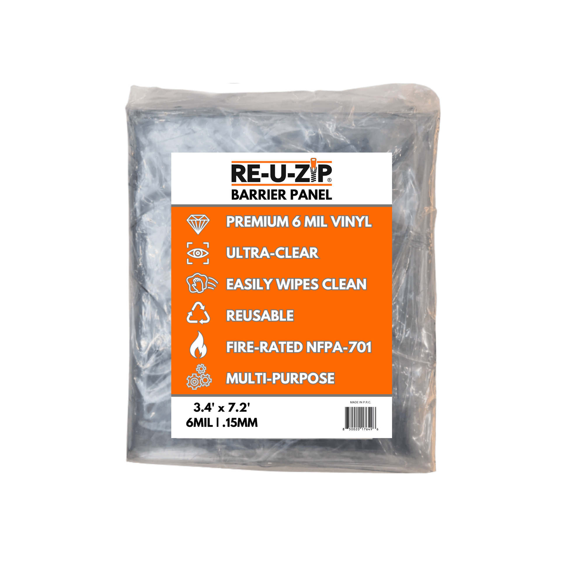RE-U-ZIP INNOVATIVE DUST BARRIER SOLUTIONS Construction RE-U-ZIP® ULTRA-CLEAR BARRIER PANEL | STANDARD RE-U-ZIP® ULTRA-CLEAR BARRIER PANEL
