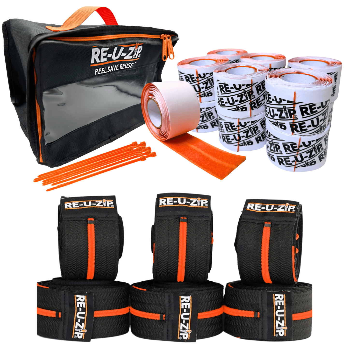 RE-U-ZIP INNOVATIVE DUST BARRIER SOLUTIONS Construction RED RE-U-ZIP® REUSABLE DUST BARRIER ZIPPER | PRO BUNDLE