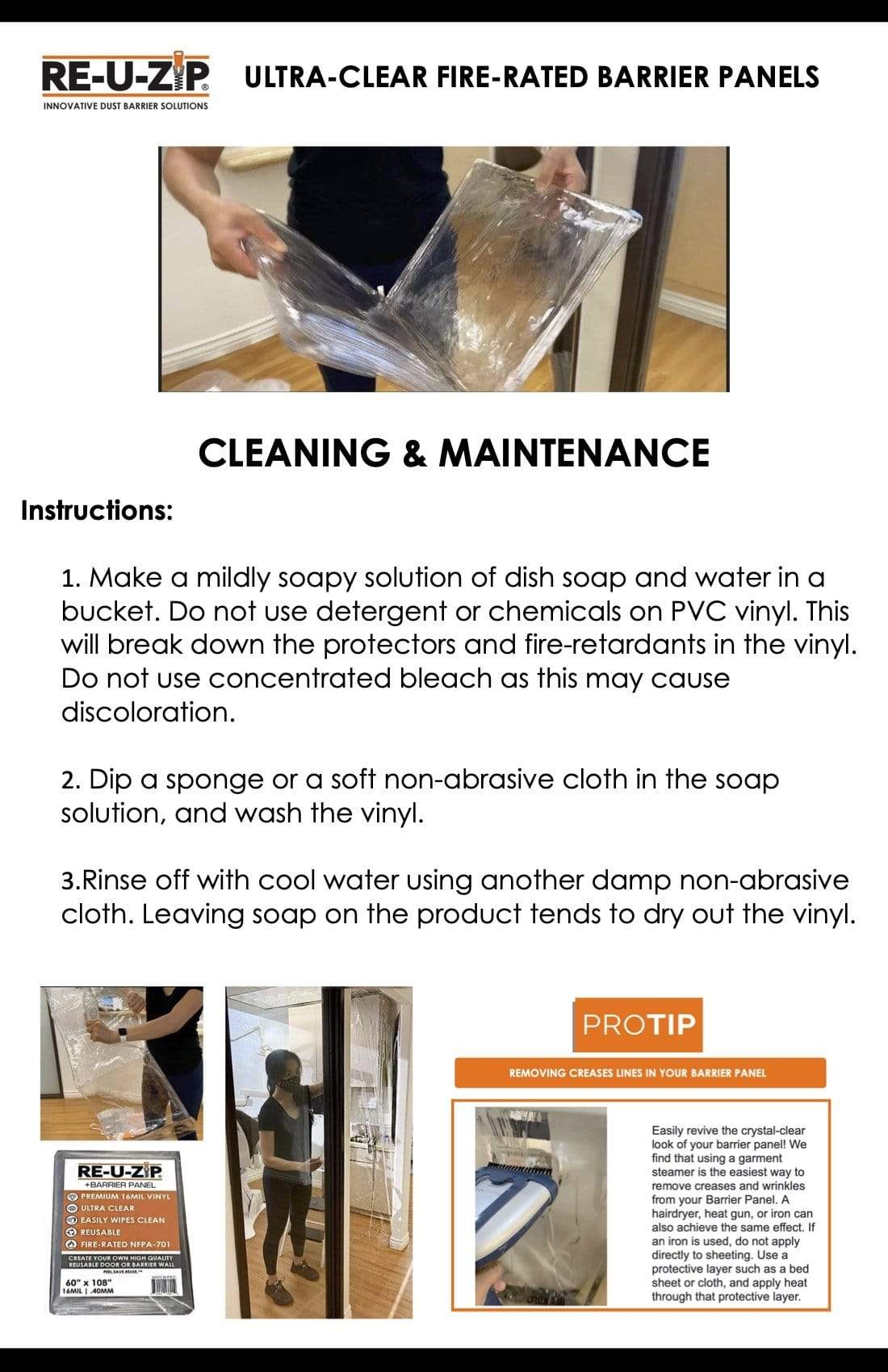 RE-U-ZIP DUST BARRIER SYSTEM RE-U-ZIP™ MAGNETIC DUST BARRIER FLAP DOOR KIT | Ultra-Clear & Fire-Rated