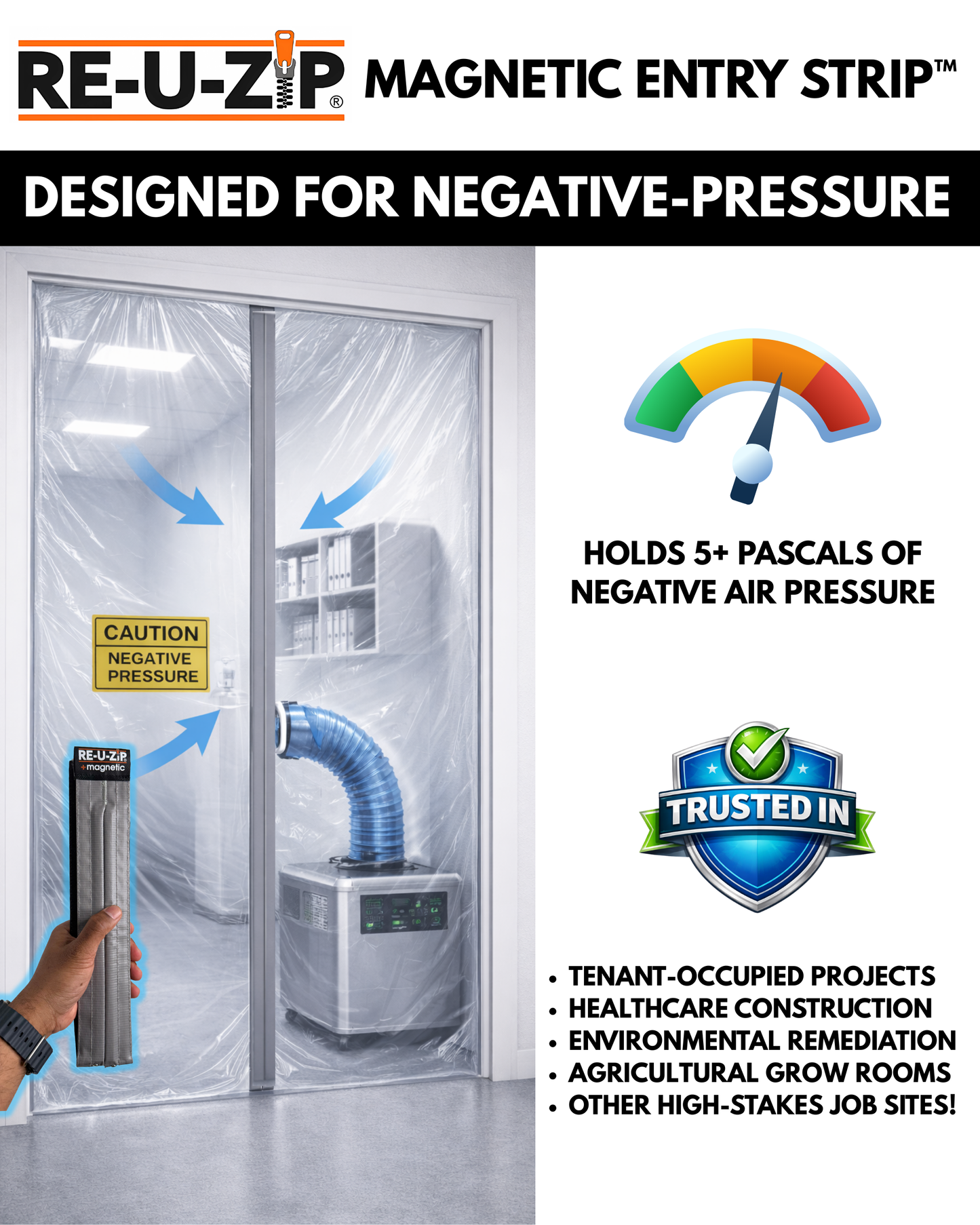 RE-U-ZIP® Self-Closing Magnetic Entry Strip™ | Starter Kit