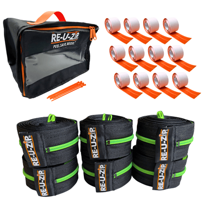 RE-U-ZIP® | DUST CONTAINMENT EVOLVED™ Construction GREEN RE-U-ZIP® FAIL-SAFE™ REUSABLE DUST BARRIER ZIPPER | PRO BUNDLE