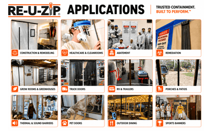 RE-U-ZIP® | DUST CONTAINMENT EVOLVED™ Construction RE-U-ZIP® Fail-Safe™ Reusable Dust Barrier Zipper | Starter Kit