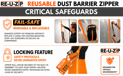 RE-U-ZIP® | DUST CONTAINMENT EVOLVED™ Construction RE-U-ZIP® Fail-Safe™ Reusable Dust Barrier Zipper | Starter Kit