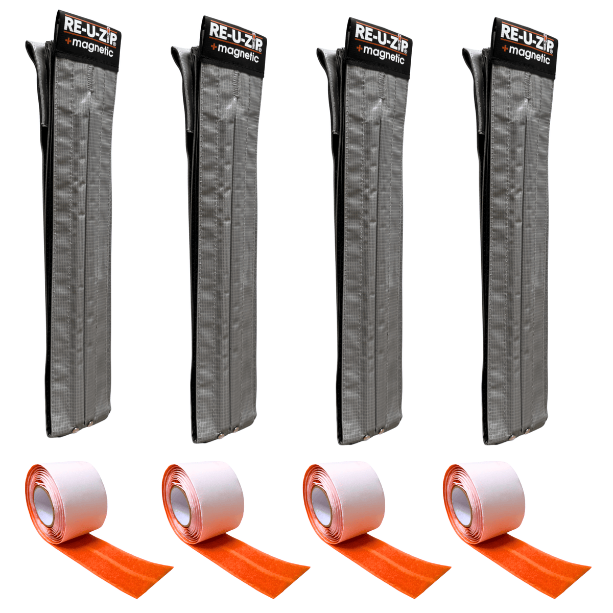 RE-U-ZIP® | DUST CONTAINMENT EVOLVED™ Construction RE-U-ZIP® Self-Closing Magnetic Entry Strip™ | 4-PACK