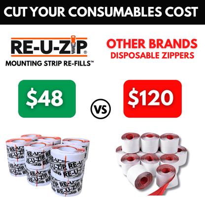 RE-U-ZIP® | DUST CONTAINMENT EVOLVED™ Construction RE-U-ZIP® Self-Closing Magnetic Entry Strip™ | Starter Kit