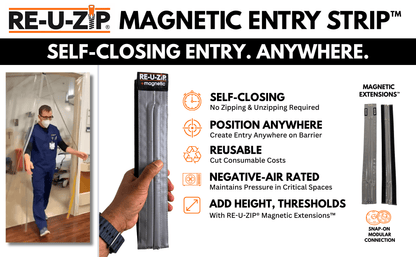 RE-U-ZIP® | DUST CONTAINMENT EVOLVED™ Construction RE-U-ZIP® Self-Closing Magnetic Entry Strip™ | Starter Kit