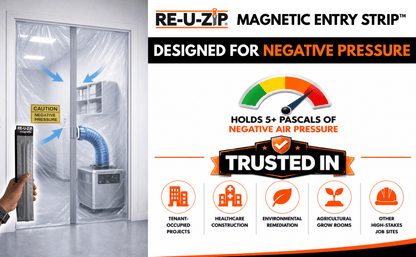RE-U-ZIP® | DUST CONTAINMENT EVOLVED™ Construction RE-U-ZIP® Self-Closing Magnetic Entry Strip™ | Starter Kit