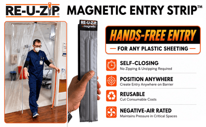 RE-U-ZIP® | DUST CONTAINMENT EVOLVED™ Construction RE-U-ZIP® Self-Closing Magnetic Entry Strip™ | Starter Kit