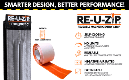 RE-U-ZIP® | DUST CONTAINMENT EVOLVED™ Construction RE-U-ZIP® Ultra-Clear Magnetic Entry Strip™ Door Kit