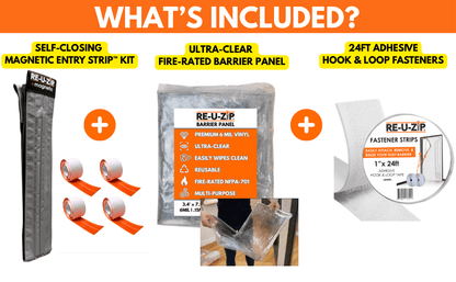 RE-U-ZIP® | DUST CONTAINMENT EVOLVED™ Construction RE-U-ZIP® Ultra-Clear Magnetic Entry Strip™ Door Kit
