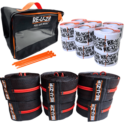 RE-U-ZIP® | DUST CONTAINMENT EVOLVED™ Construction RED RE-U-ZIP® FAIL-SAFE™ REUSABLE DUST BARRIER ZIPPER | PRO BUNDLE