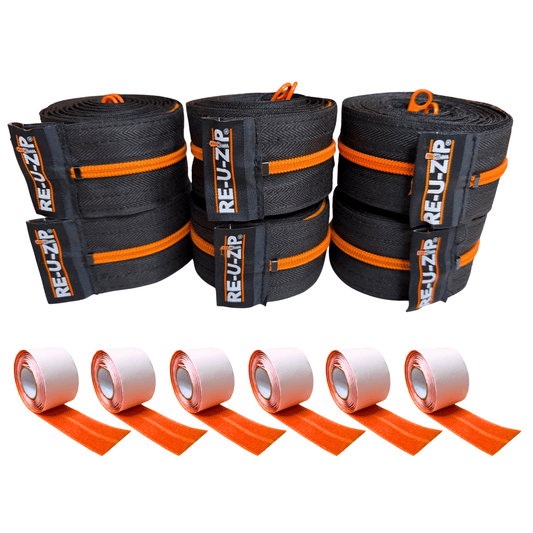 RE-U-ZIP INNOVATIVE DUST BARRIER SOLUTIONS Construction Orange RE-U-ZIP® REUSABLE DUST BARRIER ZIPPER | 6-PACK