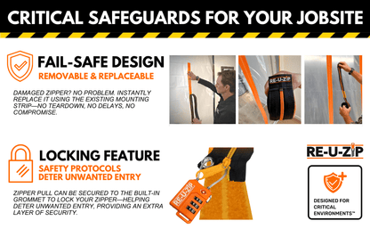 RE-U-ZIP INNOVATIVE DUST BARRIER SOLUTIONS Construction RE-U-ZIP® REUSABLE DUST BARRIER ZIPPER | STARTER KIT