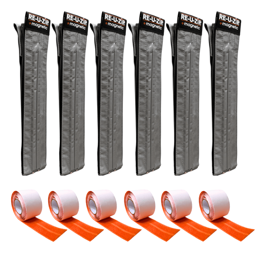 RE-U-ZIP INNOVATIVE DUST BARRIER SOLUTIONS Construction RE-U-ZIP® SELF-CLOSING MAGNETIC ENTRY STRIP™ | 6-PACK