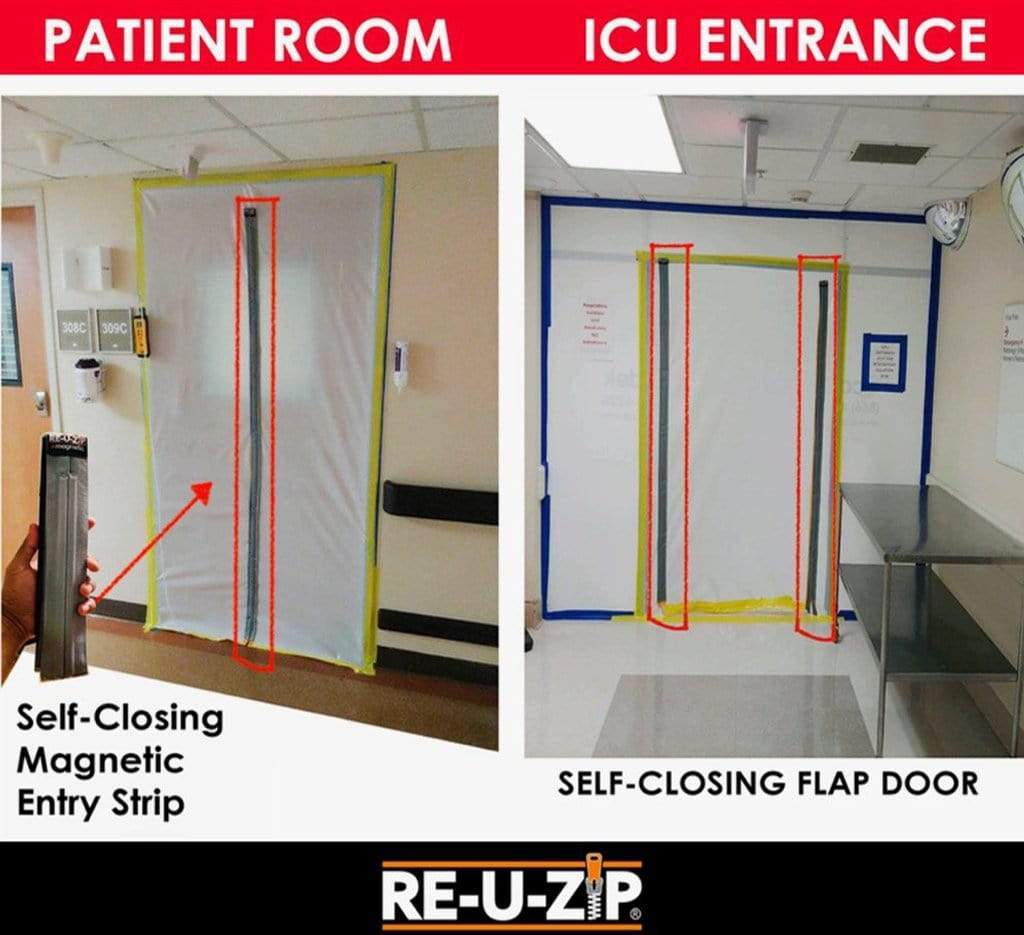 RE-U-ZIP™ INNOVATIVE DUST BARRIER SOLUTIONS RE-U-ZIP™ Reusable Magnetic Entry Strip 6-Pack Bundle (Requires Mounting Strips)